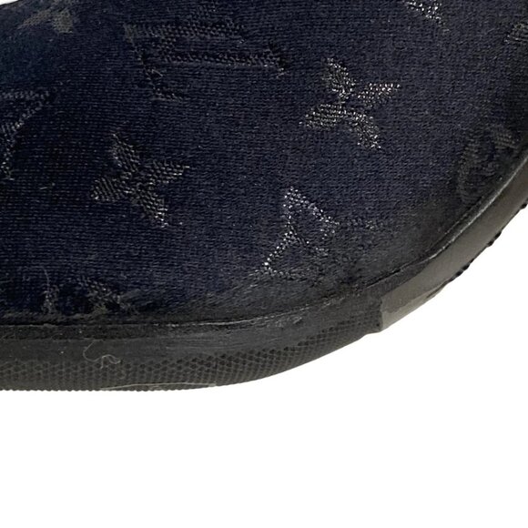 LOUIS VUITTON Black Women's Sandals Monogram Satin Leather 190-080925 - Picture 6 of 8